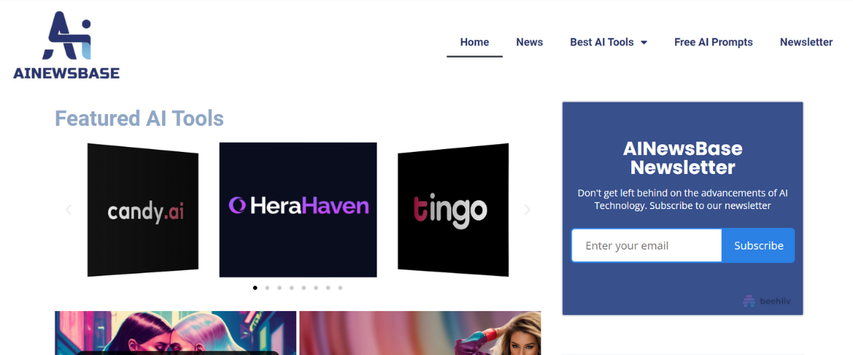 AINewsBase platform screenshot