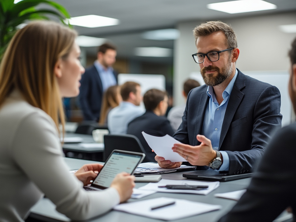 Business growth consultant discussing strategy with a client